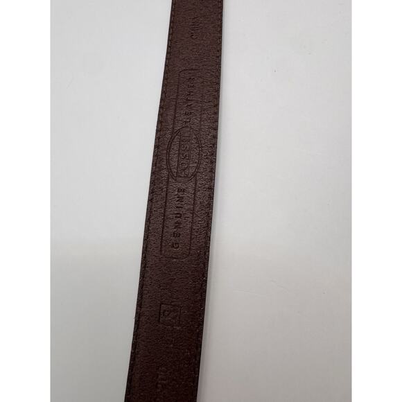 Fossil Leather Belt Twisted Rope Buckle Western Boho Style Brown Size Small